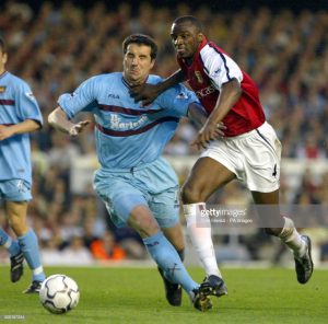 Arsenal's Patrick Vieira and West Ham's Ian Pearce