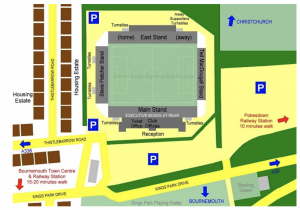 Map of Bournemouth Stadium