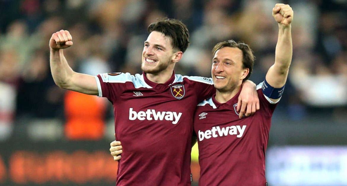 Declan Rice and Mark Noble Celebrate